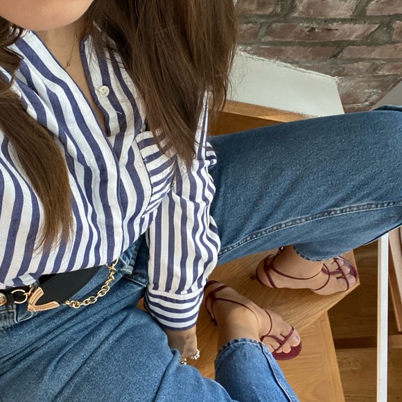 Zara Strappy Sandals Burgundy Sandals - Picture 4 of 4